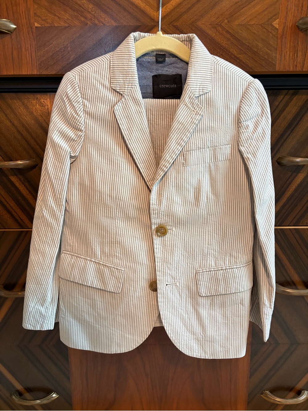 J. Crew Crewcuts 6-7 3 piece cream and grey suit (with vest!)